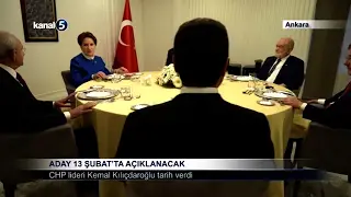 Aday 13 Şubat’ta Açıklanacak