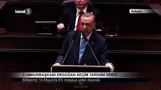 Cumhurbaşkanı Erdoğan Seçim Tarihini Verdi