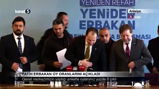 Fatih Erbakan Oy Oranlarını Açıkladı