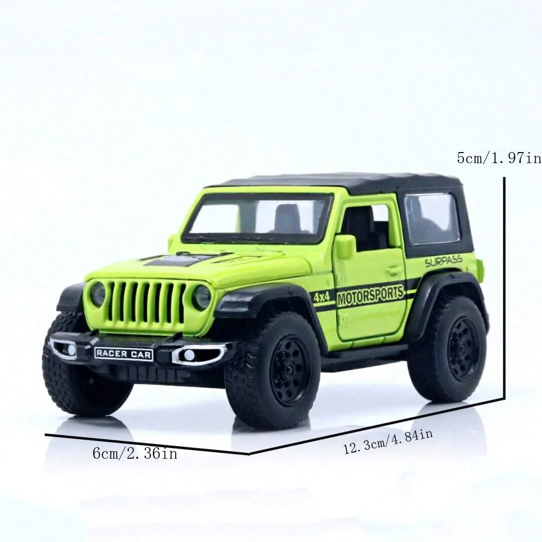 Convertible Wrangler Off-road Vehicle Toy, 1/36 Scale Die-cast Metal Model - 6