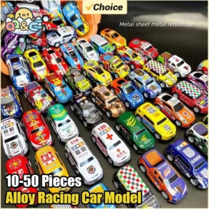 Diecast Car Set, Alloy Pull Back Vehicle Toys for Kids