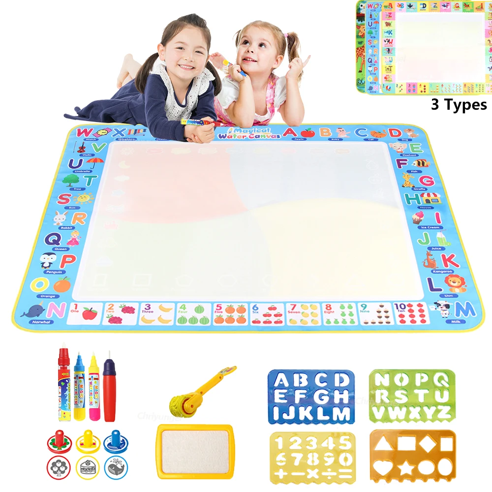 Magic Water Drawing Mat 100x80cm Reusable Doodle Board for Kids