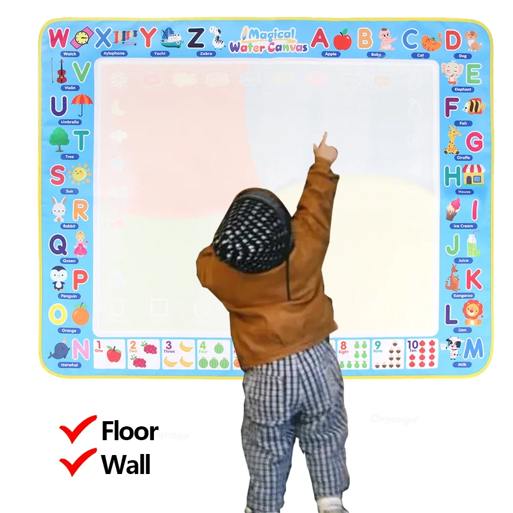 Magic Water Drawing Mat 100x80cm, Reusable Doodle Painting Board for Kids - 4