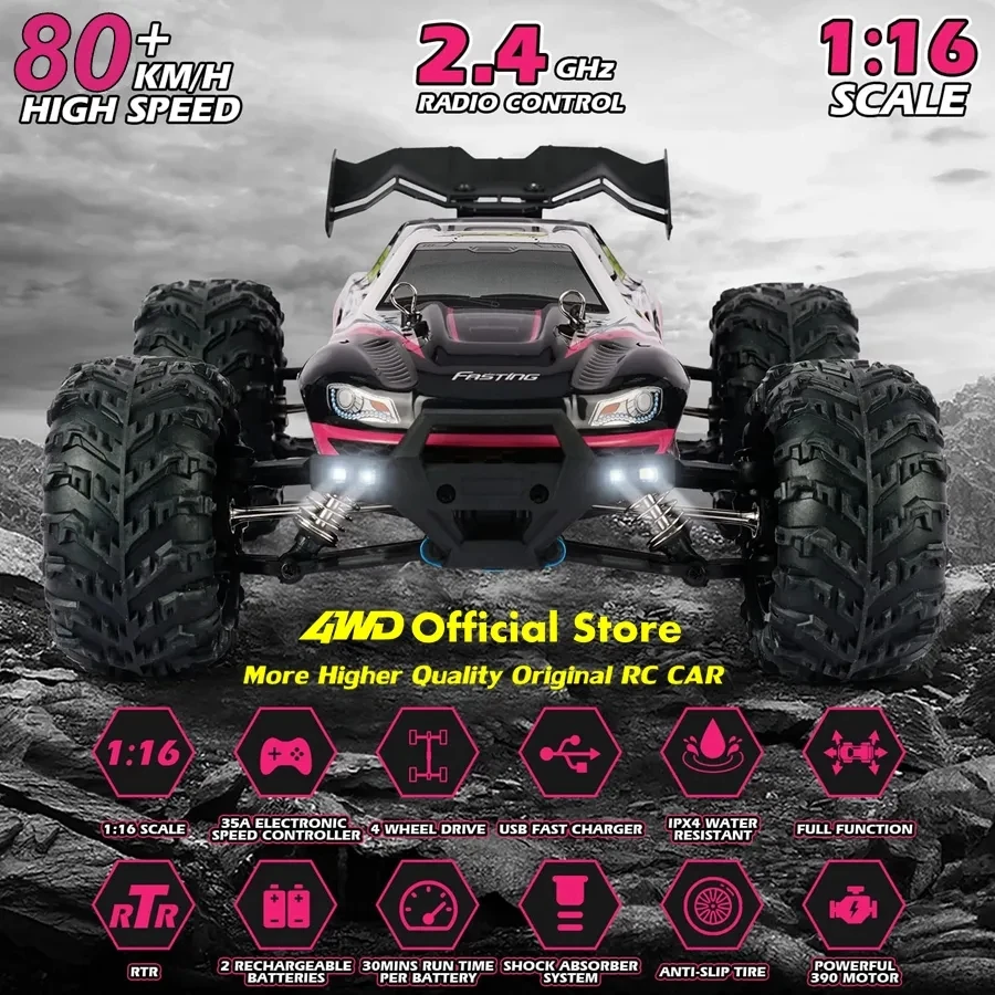 Brushless RC Drift Car 4WD High Speed Remote Control Truck 80km/h - 3