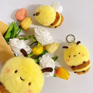 Honey Bee Plush Toy 11cm Soft Stuffed Animal Pendant for Kids
