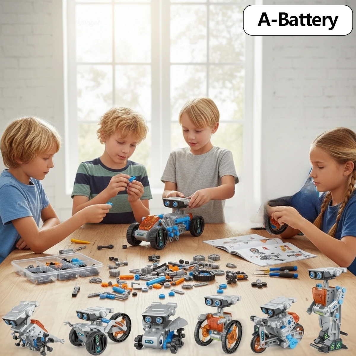 12-in-1 STEM Robot Building Kit, DIY Engineering Construction Set for Kids - 3