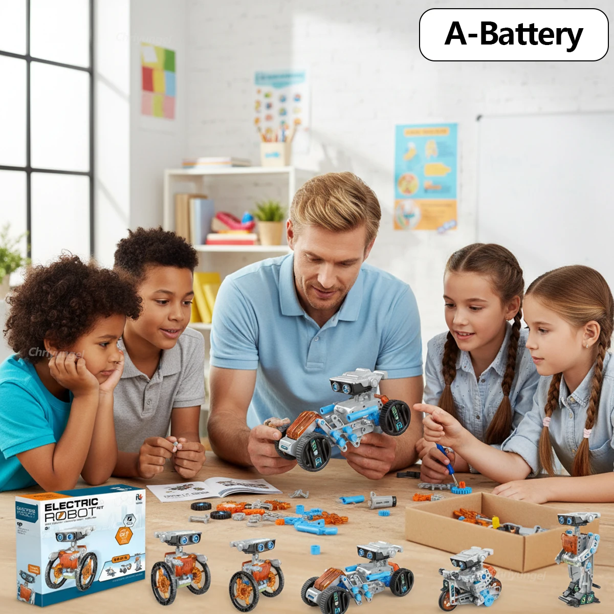 12-in-1 STEM Robot Building Kit, DIY Engineering Construction Set for Kids - 4