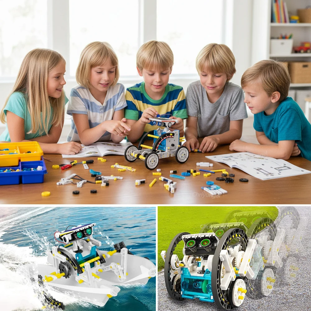 12-in-1 STEM Robot Building Kit, DIY Engineering Construction Set for Kids - 6