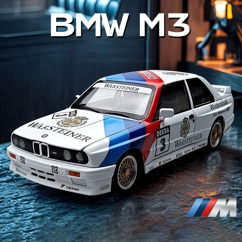1:24 BMW M3 E30 1987 DTM Alloy Car Model with Sound and Light