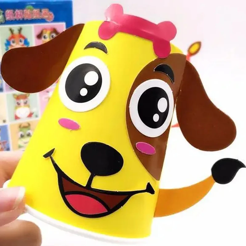 12pcs Paper Cups Sticker Craft Kit for Kids DIY Art Projects - 3