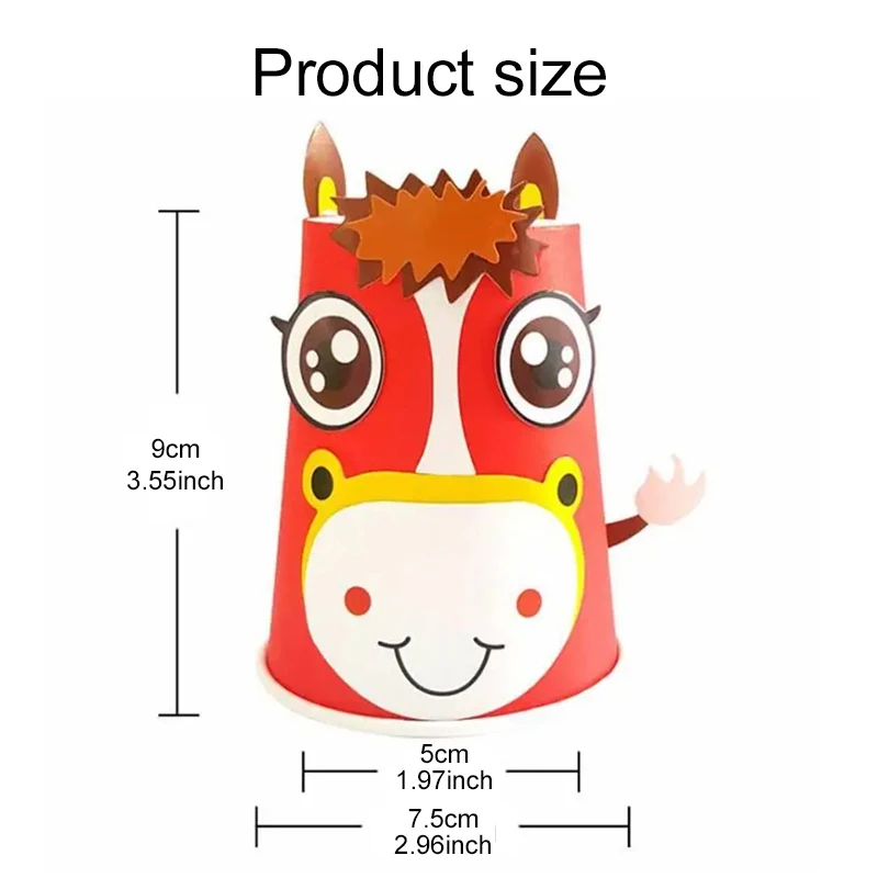 12pcs Paper Cups Sticker Craft Kit for Kids DIY Art Projects - 6