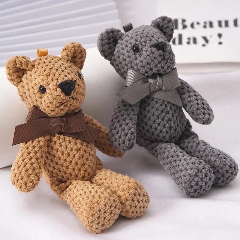 16cm Pineapple Bear Plush Toy Soft Stuffed Mini Teddy Keychain Pendant