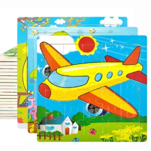 Wooden Jigsaw Puzzle Transportation Vehicle and Marine Animal Educational Toy