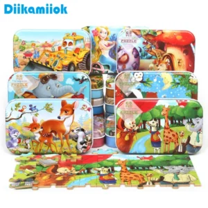 60-Piece Jigsaw Puzzle for Kids, Educational Cartoon Animal Puzzle Game