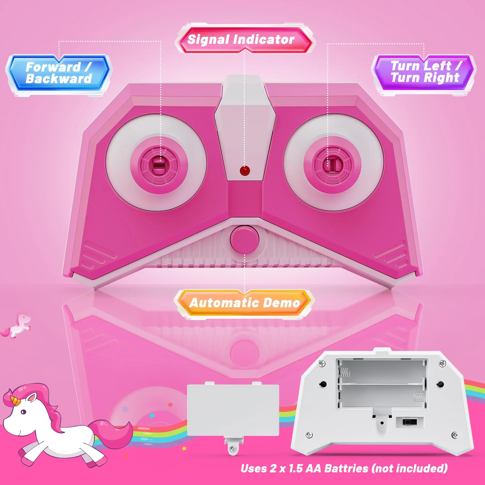 Unicorn RC stunt car with 2.4G remote control, LED lights, and drift capabilities for children - 5