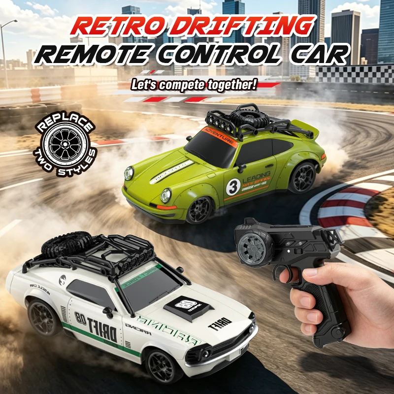 1/18 Retro Remote Control Car with LED Lights and 2.4G Radio Control - 3