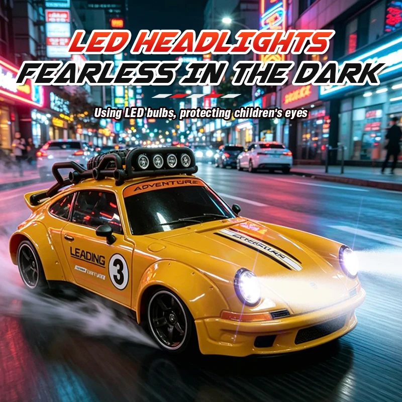 1/18 Retro Remote Control Car with LED Lights and 2.4G Radio Control - 6