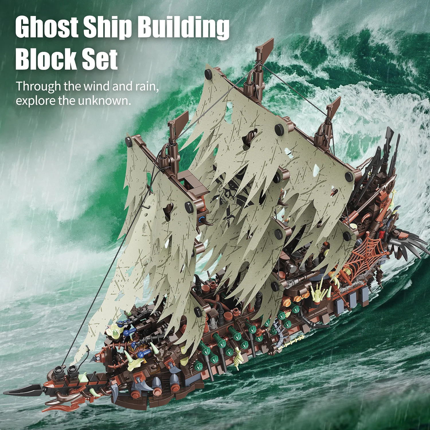 Pirate Ship Building Blocks Set 2159 Pieces with LED Lights - 4