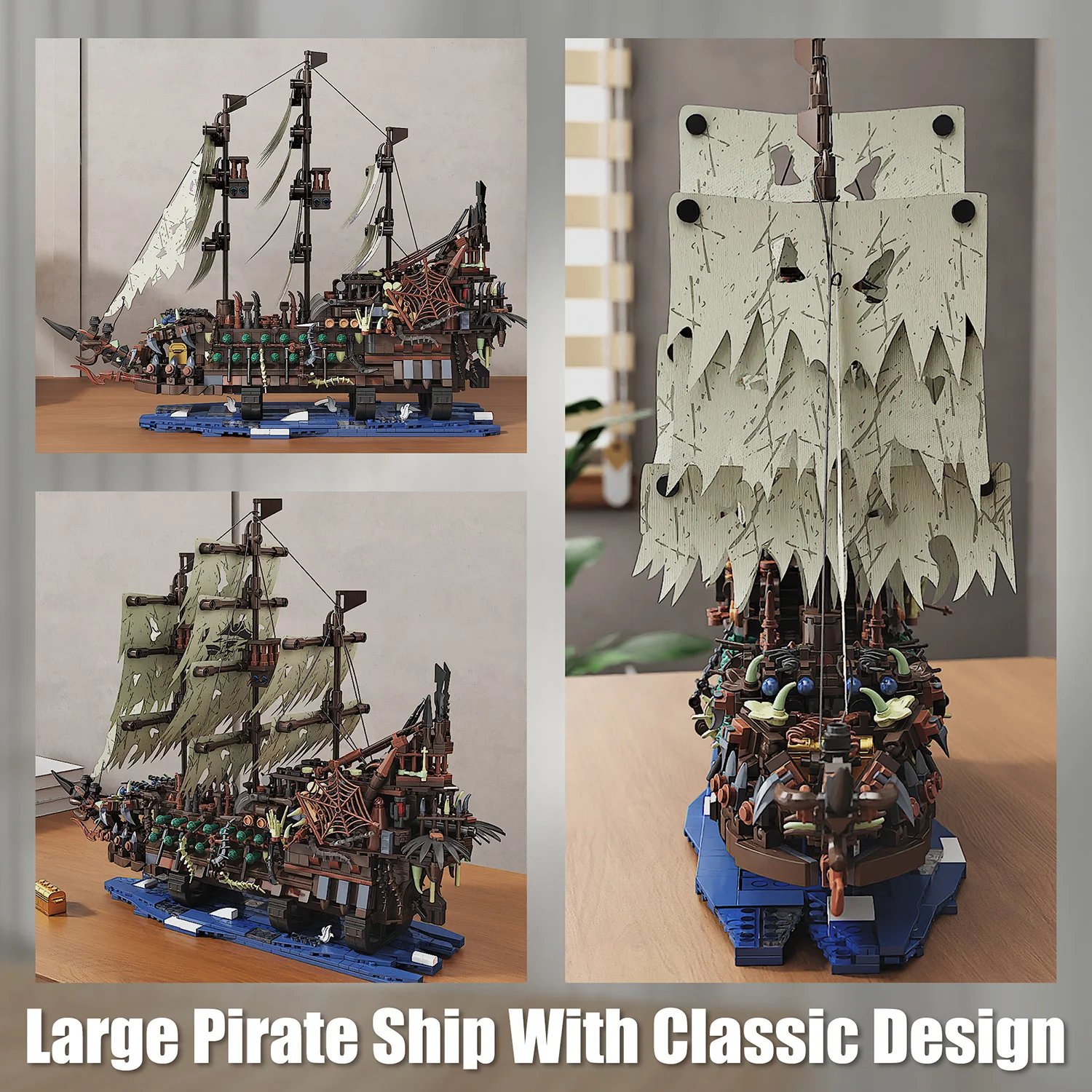 Pirate Ship Building Blocks Set 2159 Pieces with LED Lights - 5