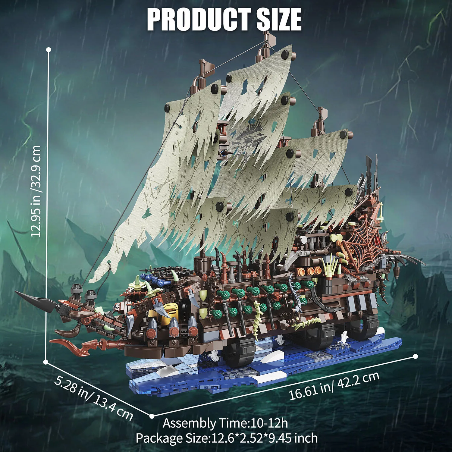 Pirate Ship Building Blocks Set 2159 Pieces with LED Lights - 6