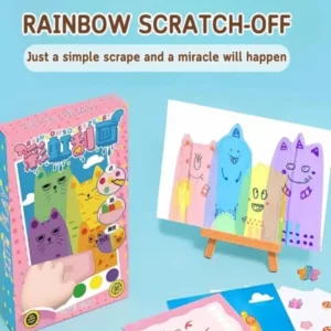 Rainbow scratch painting art kit for kids, 35-piece DIY creative set