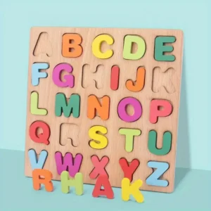 Wooden Alphabet Number Puzzle Montessori Early Education Matching Game