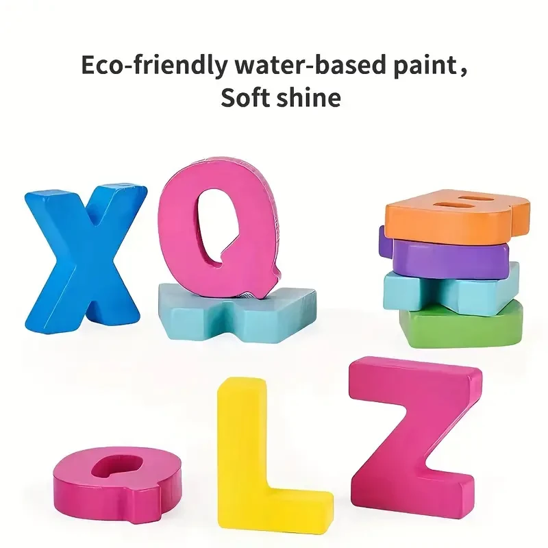 Wooden Alphabet Number Puzzle Montessori Early Education Matching Game - 4
