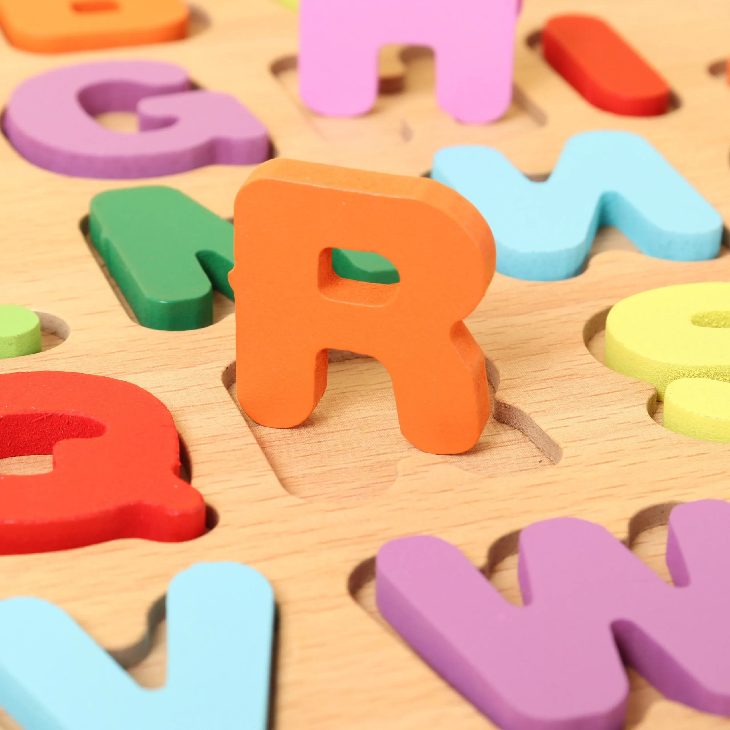 Wooden Alphabet Number Puzzle Montessori Early Education Matching Game - 5