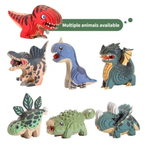 3D Dinosaur Jigsaw Puzzles for Kids, Educational Paper Model Toys