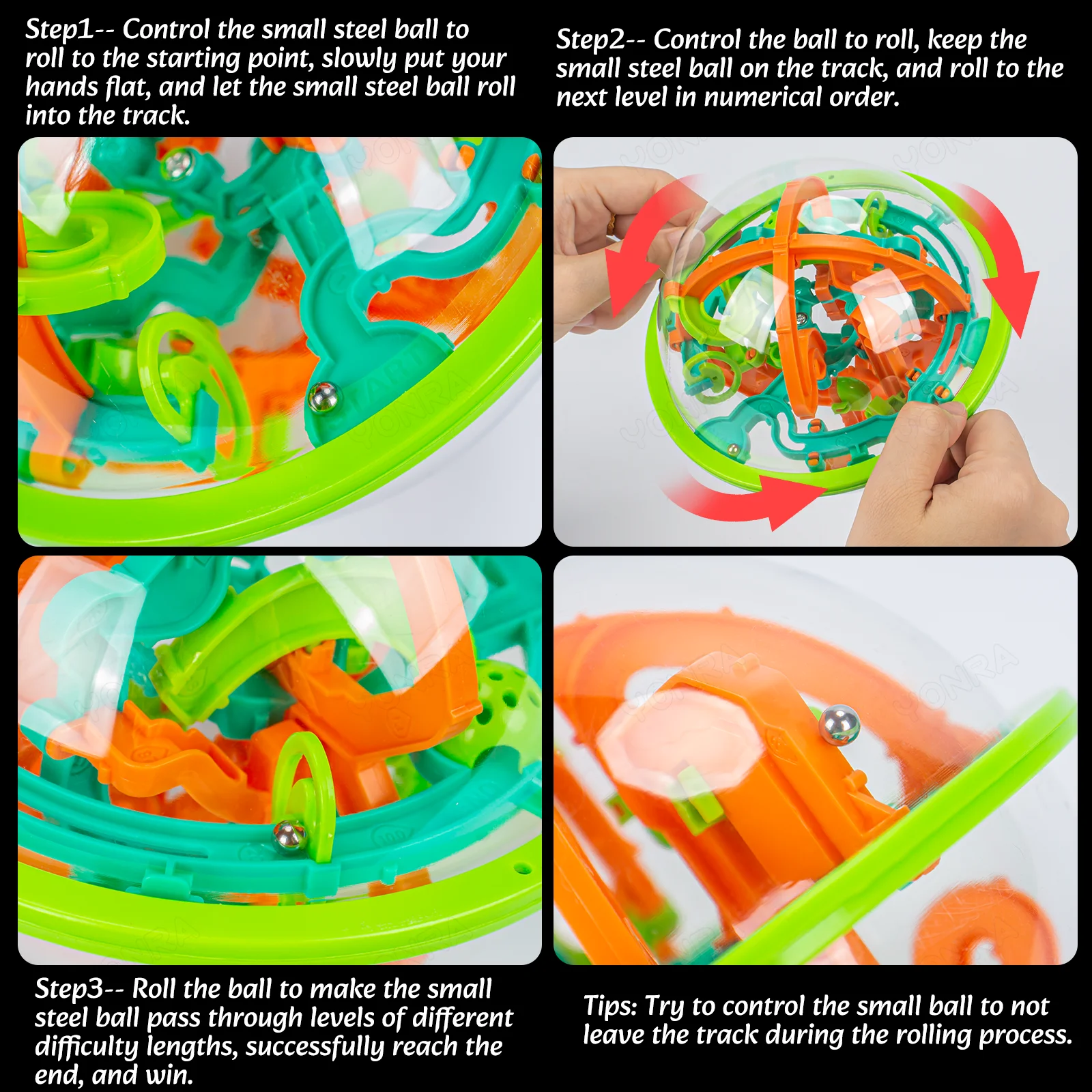 3D Maze Ball Puzzle Game with 138 Obstacles for Kids - 3