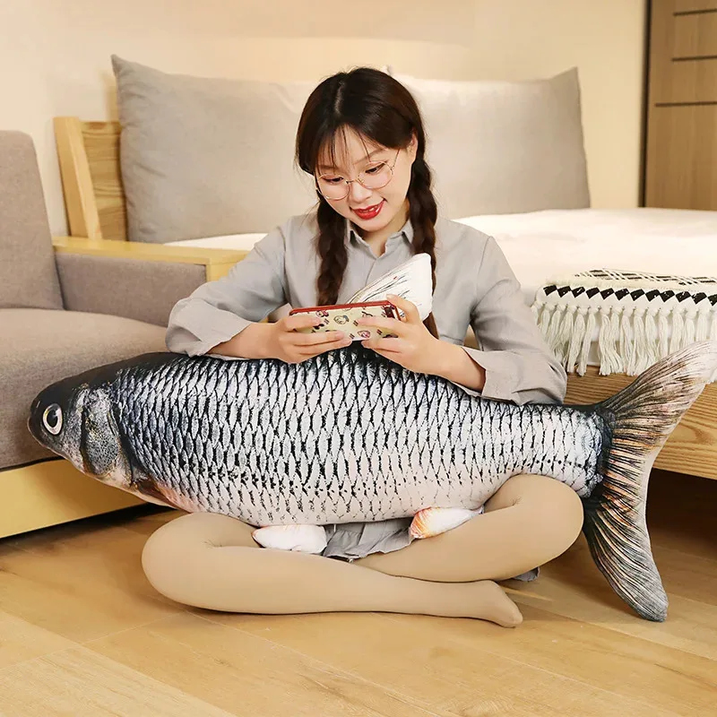 Grass Carp Plush Pillow Realistic Fish Stuffed Animal Toy 40cm or 60cm - 3