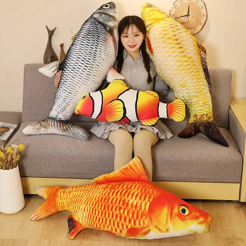 Grass Carp Plush Pillow Realistic Fish Stuffed Animal Toy 40cm or 60cm - 5