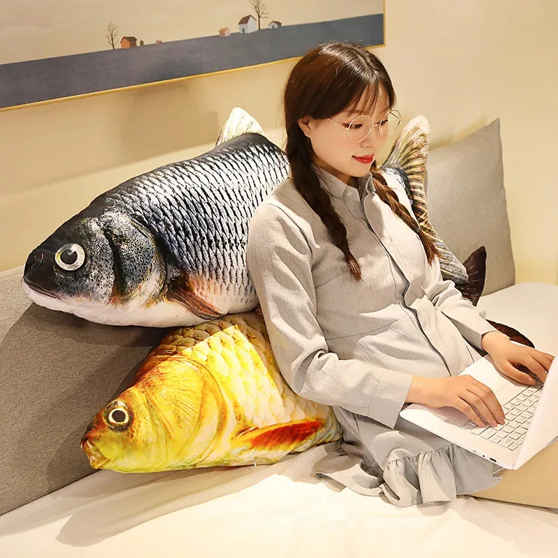 Grass Carp Plush Pillow Realistic Fish Stuffed Animal Toy 40cm or 60cm - 6