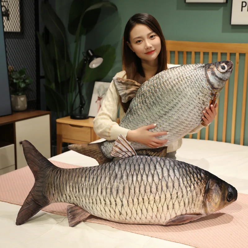 Grass Carp Plush Pillow Realistic Fish Stuffed Animal Toy 40cm or 60cm