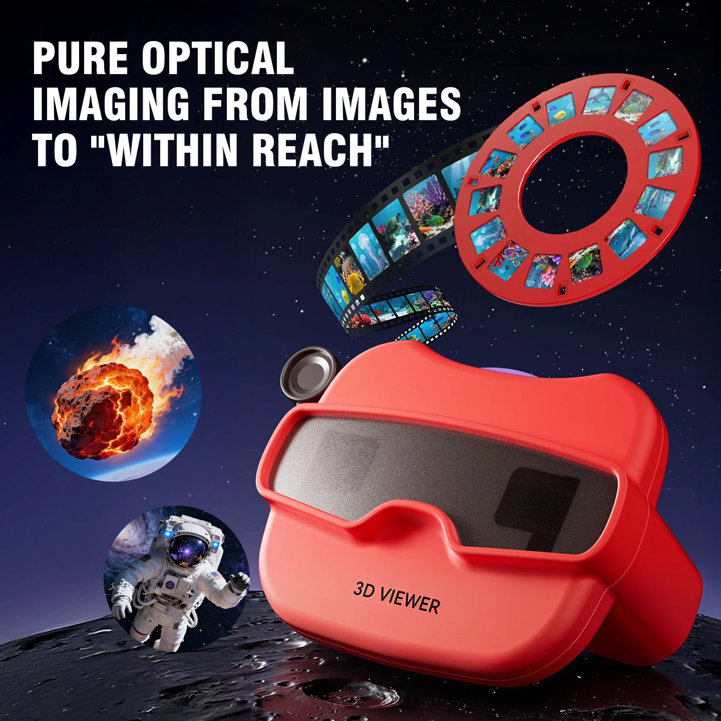 3D Stereoscopic Viewer with 6 Reels for Kids Educational Science Toy - 2