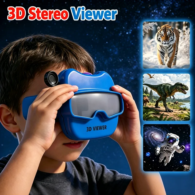 3D Stereoscopic Viewer with 6 Reels for Kids Educational Science Toy