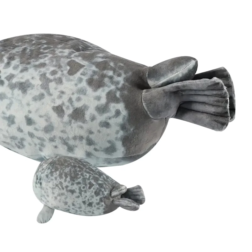 Seal plush toy set 40cm mother with four baby seals zipper toy - 4