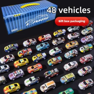 48-Piece Alloy Toy Car Set, Die-Cast Racing and Classic Model Vehicles