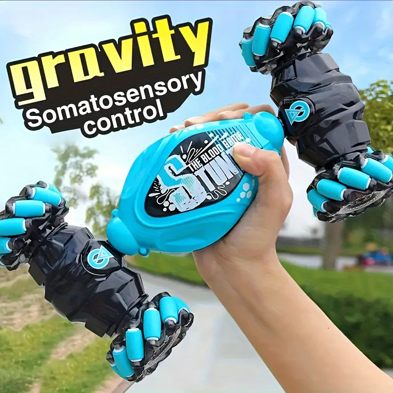 4WD RC Drift Car with Gesture Control, LED Lights, and Spray Stunt Features - 3