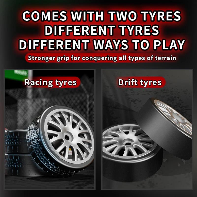 4WD Super Drift Car with LED Lights and Proportional Throttle Control - 4