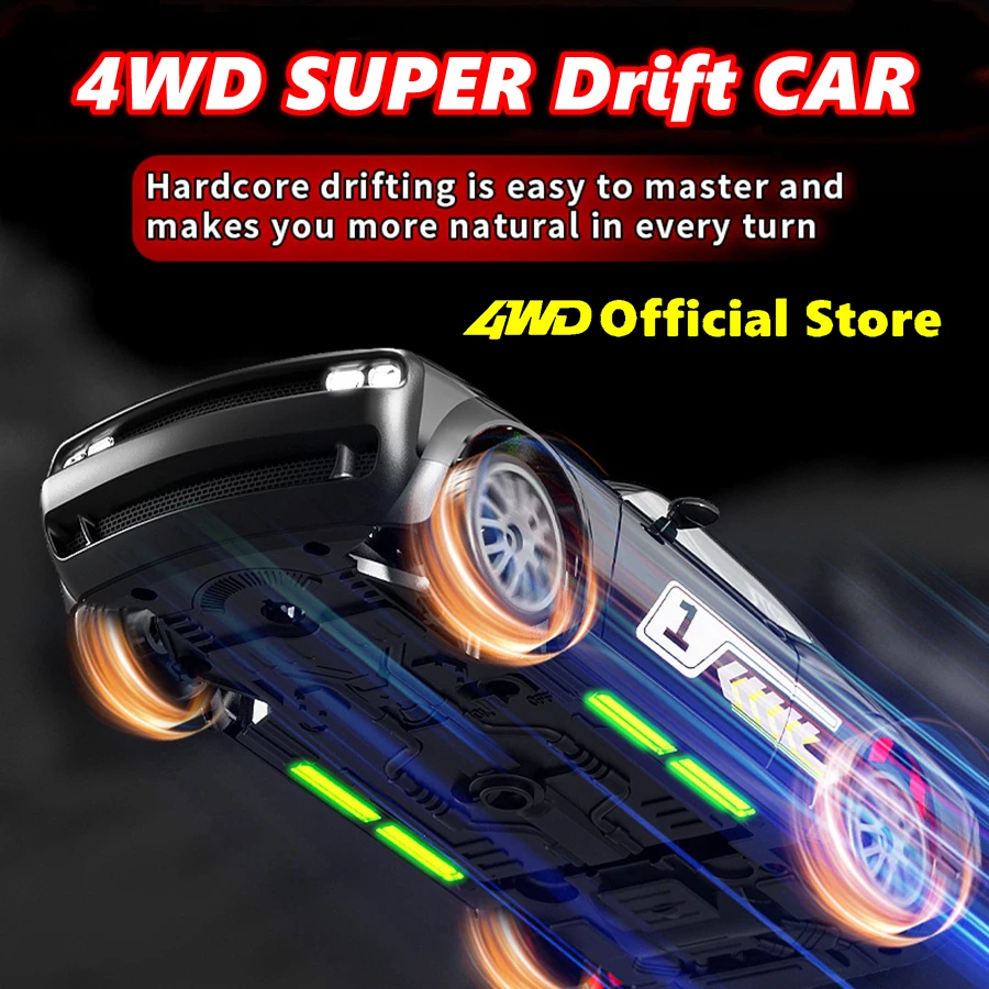 4WD Super Drift Car with LED Lights and Proportional Throttle Control - 5