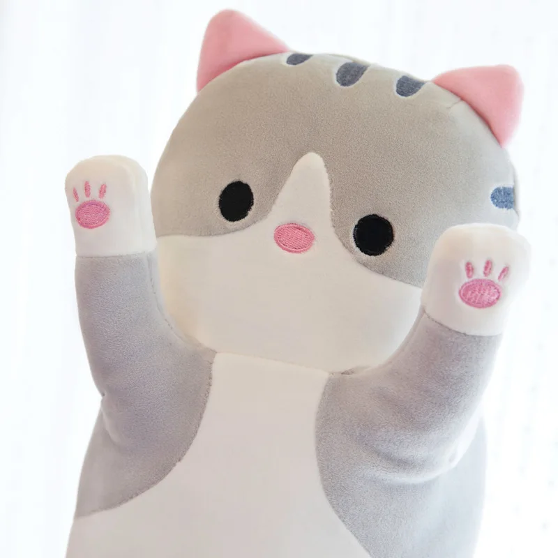 Long Cat Plush Pillow 50-130cm Soft Stuffed Animal Nap Cushion for Kids - 4