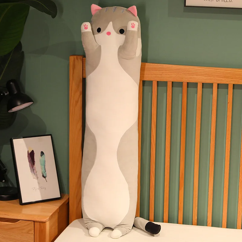 Long Cat Plush Pillow 50-130cm Soft Stuffed Animal Nap Cushion for Kids - 5
