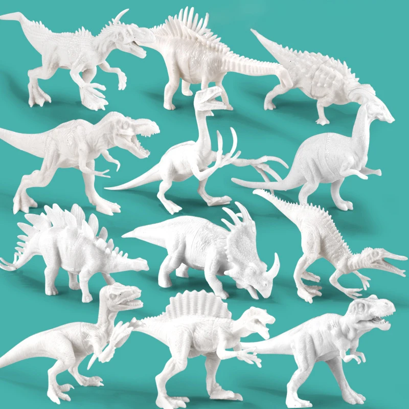 Dinosaur painting kit for kids, DIY blank model art set with non-toxic paint - 4