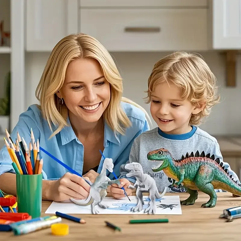 Dinosaur painting kit for kids, DIY blank model art set with non-toxic paint - 5