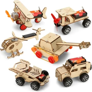 6-in-1 Wood Car Building Kits STEM Science Set for Kids