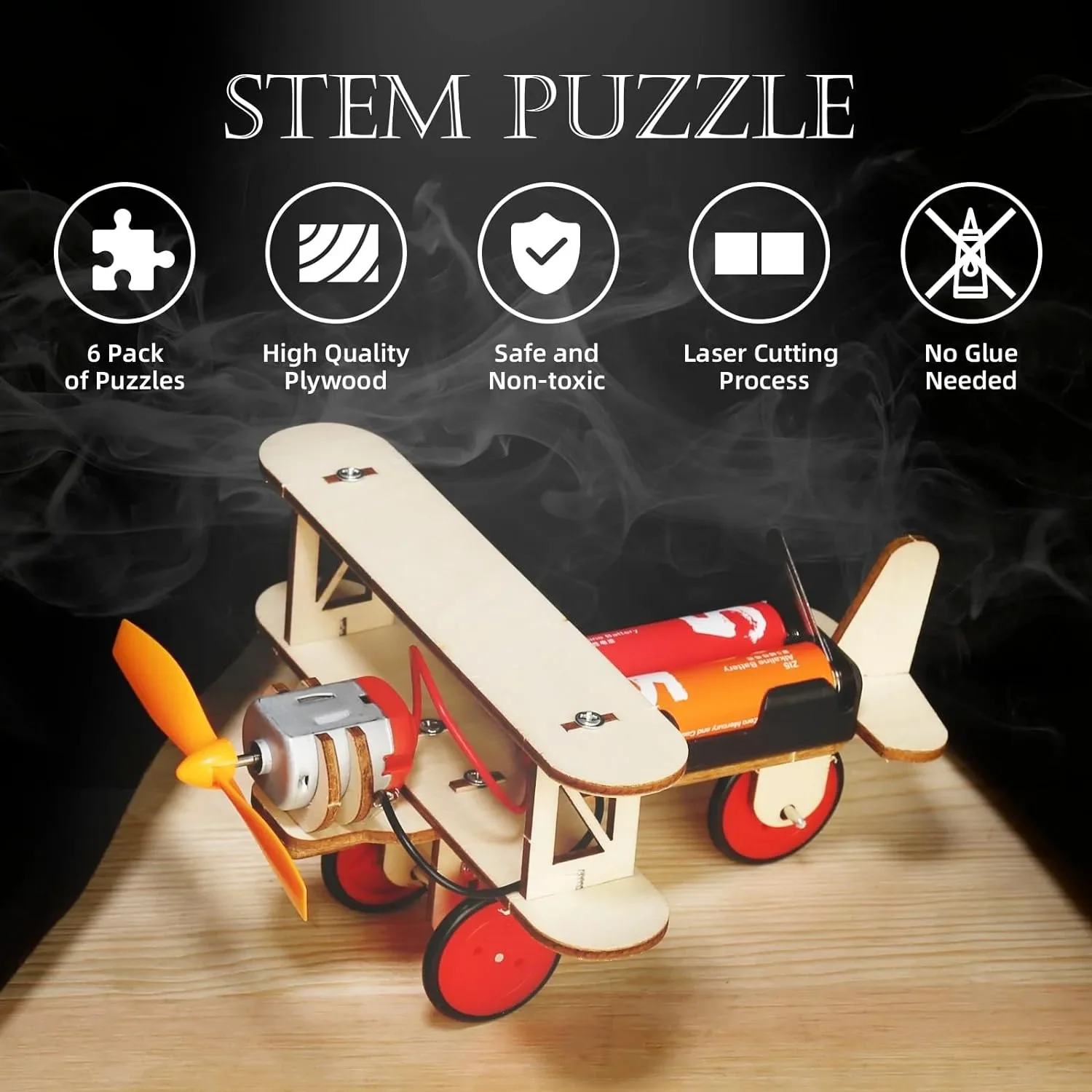 6-in-1 Wood Car Building Kits STEM Science Set for Kids - 5