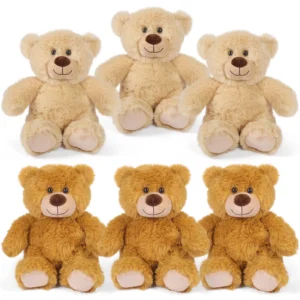 8 Inch Teddy Bear Stuffed Animals, 6 Pack Plush Toy Set for Kids