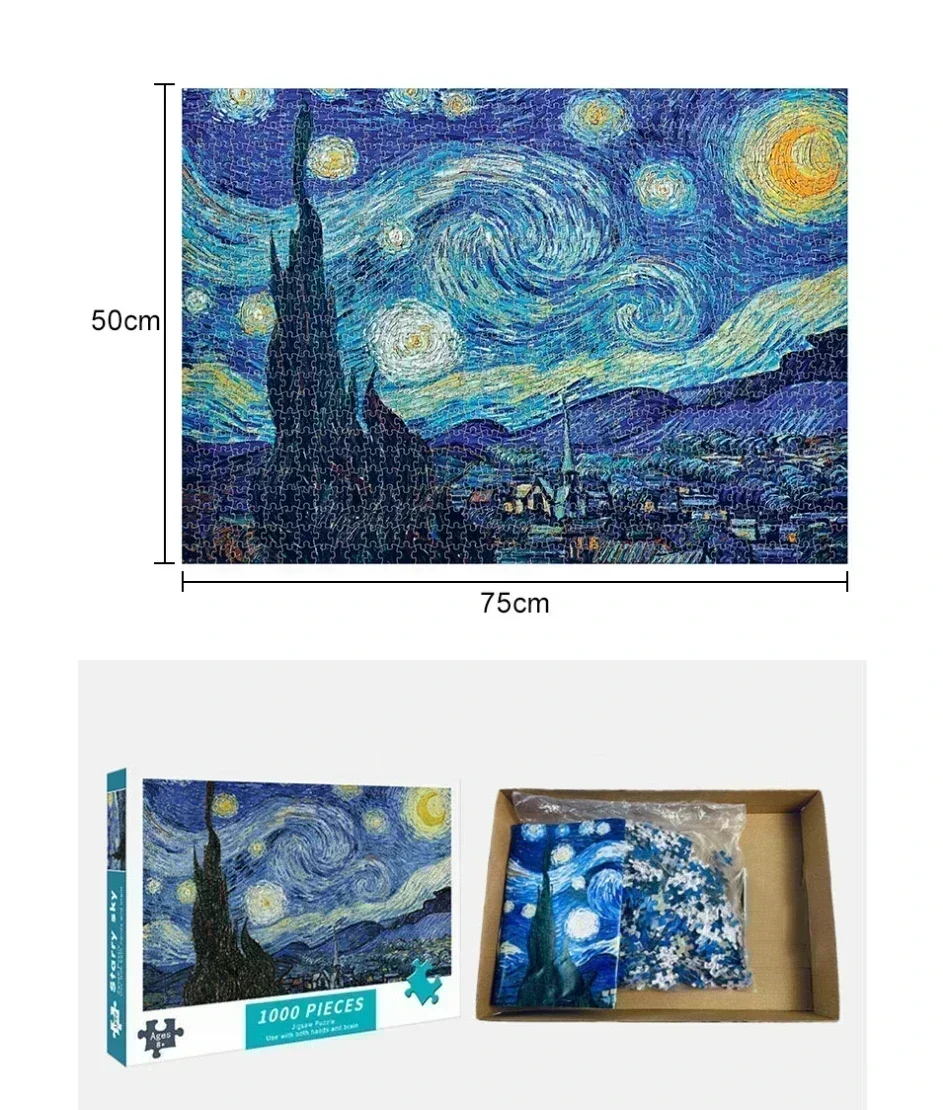 1000 Piece Jigsaw Puzzle 75x50cm Adult Paper Puzzle Educational Game - 3