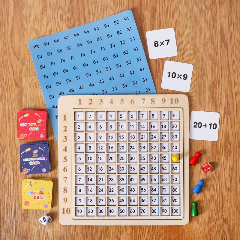 99 Multiplication Table Math Toy Wooden Educational Board for Kids - 3